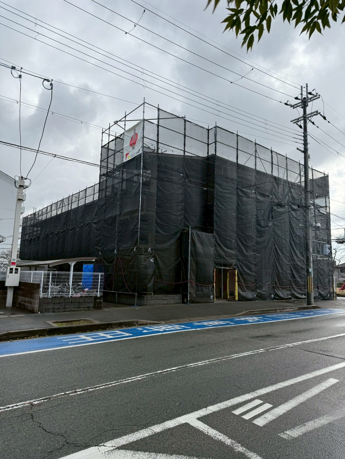 神戸市西区 塗装工事 大規模改修工事 足場設置状況 三田市