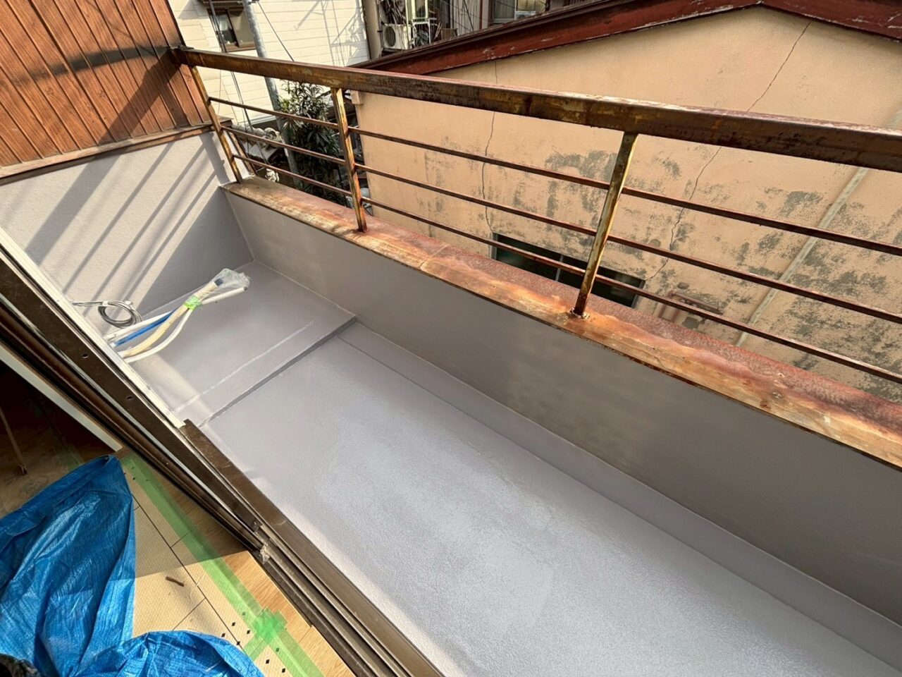神戸市西区 塗装工事 バルコニー防水塗装完了 京都市