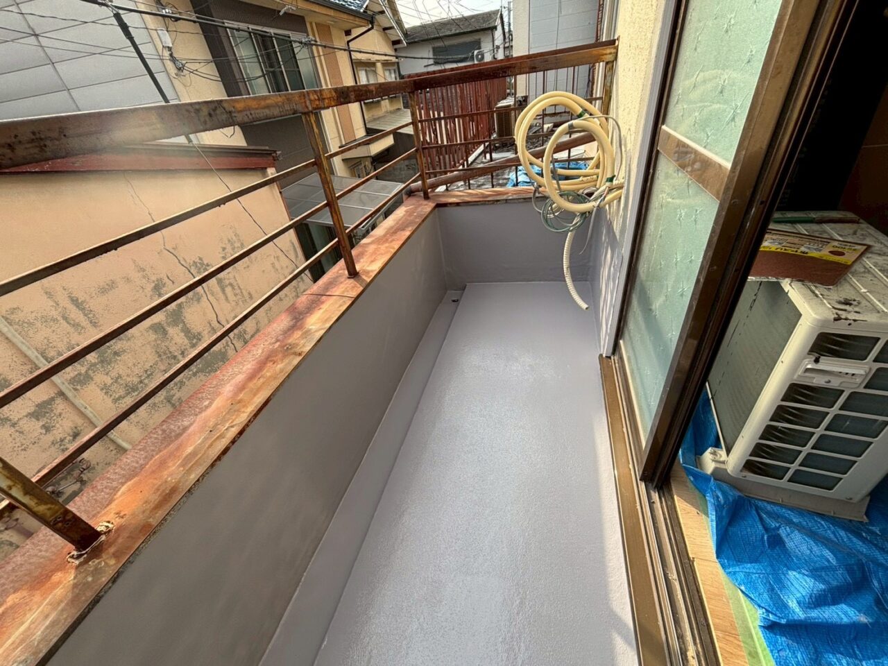 神戸市西区 塗装工事 京都市 戸建て住宅 バルコニー防水施工後